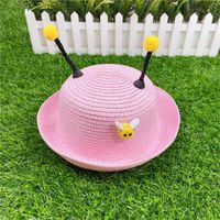 Children's Straw Hat Boy Sun Hat Baby Bee Super Cute Sunscreen Hat sku image 4