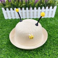 Children's Straw Hat Boy Sun Hat Baby Bee Super Cute Sunscreen Hat sku image 6