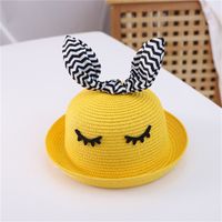 Fashion Striped Bow Children's Straw Hat Summer Thin Section Hat Wholesale sku image 1
