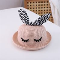 Fashion Striped Bow Children's Straw Hat Summer Thin Section Hat Wholesale sku image 2