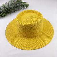 Spring And Summer New Straw Hat Retro French Flat Top Beach Hat Sun Hat sku image 1