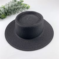 Spring And Summer New Straw Hat Retro French Flat Top Beach Hat Sun Hat sku image 2