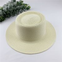 Spring And Summer New Straw Hat Retro French Flat Top Beach Hat Sun Hat sku image 5