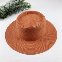 Spring And Summer New Straw Hat Retro French Flat Top Beach Hat Sun Hat sku image 9