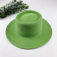 Spring And Summer New Straw Hat Retro French Flat Top Beach Hat Sun Hat sku image 10