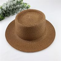 Spring And Summer New Straw Hat Retro French Flat Top Beach Hat Sun Hat sku image 15