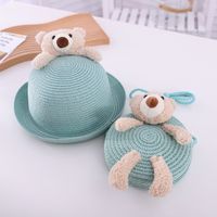 Children's Cute Little Bear Straw Hat Baby Sun Hat Wholesale sku image 1