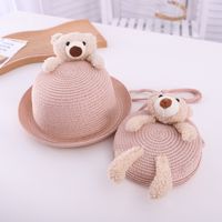Children's Cute Little Bear Straw Hat Baby Sun Hat Wholesale sku image 5