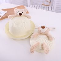 Children's Cute Little Bear Straw Hat Baby Sun Hat Wholesale sku image 7