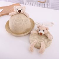 Children's Cute Little Bear Straw Hat Baby Sun Hat Wholesale sku image 9