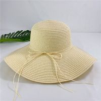 Sombrero De Ala Grande Simple Sombrero De Paja Protector Solar De Verano Para Mujer Sombrero De Playa sku image 1