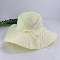 Sombrero De Ala Grande Simple Sombrero De Paja Protector Solar De Verano Para Mujer Sombrero De Playa sku image 2
