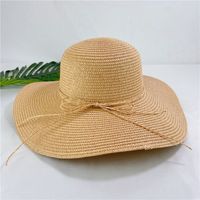 Sombrero De Ala Grande Simple Sombrero De Paja Protector Solar De Verano Para Mujer Sombrero De Playa sku image 3