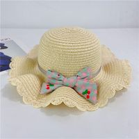 Bow Knot Fisherman Hat Children Beach Hat Children Straw Hat Wholesale sku image 1