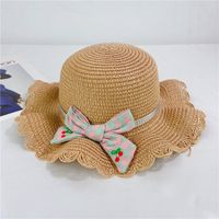 Bow Knot Fisherman Hat Children Beach Hat Children Straw Hat Wholesale sku image 3