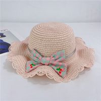 Bow Knot Fisherman Hat Children Beach Hat Children Straw Hat Wholesale sku image 4