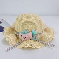 Cartoon Cute Children's Summer Straw Hat Beach Sun Fisherman Hat Wholesale sku image 1