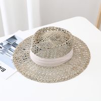 New Straw Hat Women's Breathable Salty Grass Woven Travel Sun Hat sku image 7
