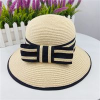 Sombrero De Hierba Para Cubrir La Cara, Informal, Plegable, Para La Playa, A La Moda De Primavera Y Verano Para Mujer sku image 1