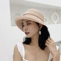 Simple Folded Front Long Back Short Straw Hat Elegant Sunshade Basin Hat sku image 2