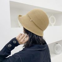 Simple Folded Front Long Back Short Straw Hat Elegant Sunshade Basin Hat sku image 3