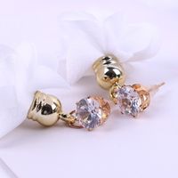 Long Tassel Stud Shiny Flower Fabric Rose Earrings Metal main image 5