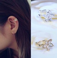 Fashion Crystal Daisy U-shaped Camellia Ear Clips Single Jewelry Wholesale main image 1