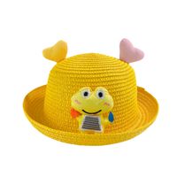 Children's Hat Spring And Summer Fisherman Straw Hat Heart Frog Hat main image 6