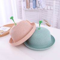 Fashion Grass Contrast Color Baby Straw Hat Children's Sunshade Hat Wholesale main image 4
