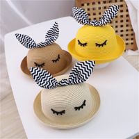 Fashion Striped Bow Children's Straw Hat Summer Thin Section Hat Wholesale main image 1