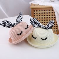 Fashion Striped Bow Children's Straw Hat Summer Thin Section Hat Wholesale main image 4