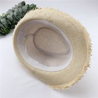Summer Hat Breathable Raw Edge Straw Hat Retro Jazz Hat Small Top Hat main image 5