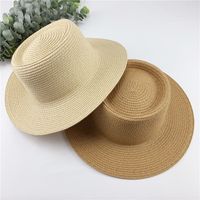 Spring And Summer New Straw Hat Retro French Flat Top Beach Hat Sun Hat main image 3