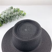 Spring And Summer New Straw Hat Retro French Flat Top Beach Hat Sun Hat main image 4