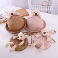 Children's Cute Little Bear Straw Hat Baby Sun Hat Wholesale main image 1