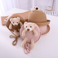 Children's Cute Little Bear Straw Hat Baby Sun Hat Wholesale main image 3