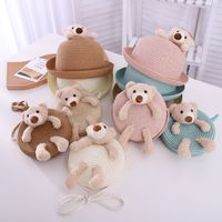Children's Cute Little Bear Straw Hat Baby Sun Hat Wholesale main image 4