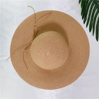 Sombrero De Ala Grande Simple Sombrero De Paja Protector Solar De Verano Para Mujer Sombrero De Playa main image 5