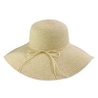 Sombrero De Ala Grande Simple Sombrero De Paja Protector Solar De Verano Para Mujer Sombrero De Playa main image 6