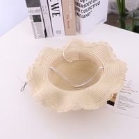 Fashion Flower Decoration Solid Color Children's Summer Beach Hat Sun Hat Straw Hat Wholesale main image 5