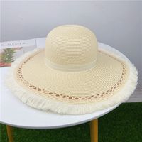 Sombrero De Paja Para El Sol De Ala Grande Para Mujer Sombrero De Sol De Ala Grande Para Viajes Junto Al Mar main image 4