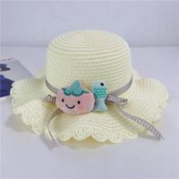 Cartoon Cute Children's Summer Straw Hat Beach Sun Fisherman Hat Wholesale main image 4