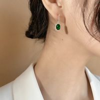 Korean Simple Retro Alloy Diamond Geometric Pendent Earrings main image 3
