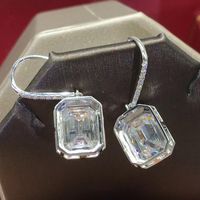 Korean Simple Retro Alloy Diamond Geometric Pendent Earrings main image 7
