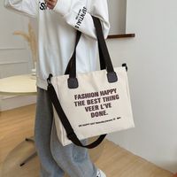 Large-capacity Canvas New Student Bag Female Shoulder Oblique Bag 37*11*31cm main image 3