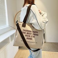 Large-capacity Canvas New Student Bag Female Shoulder Oblique Bag 37*11*31cm main image 5