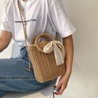 Straw Woven Fashion Spring And Summer New Shoulder Messenger Bags20*19*8cm main image 4