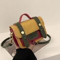 Contrast Color Mini Tote New Simple Fashion One-shoulder Messenger Bag9*14.5*6cm main image 1