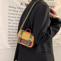 Contrast Color Mini Tote New Simple Fashion One-shoulder Messenger Bag9*14.5*6cm main image 3