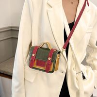 Contrast Color Mini Tote New Simple Fashion One-shoulder Messenger Bag9*14.5*6cm main image 5